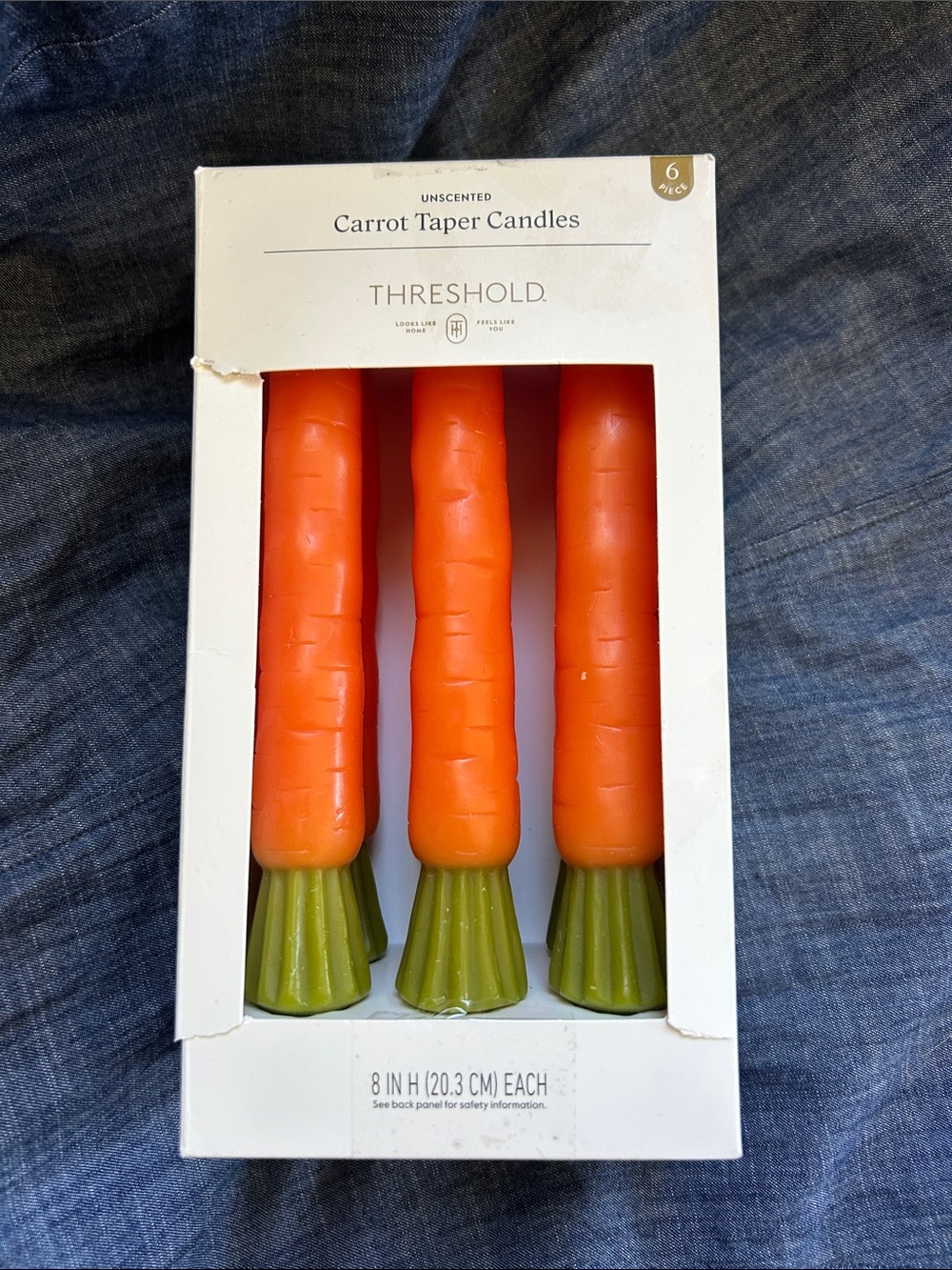 Six carrot candles. NIB